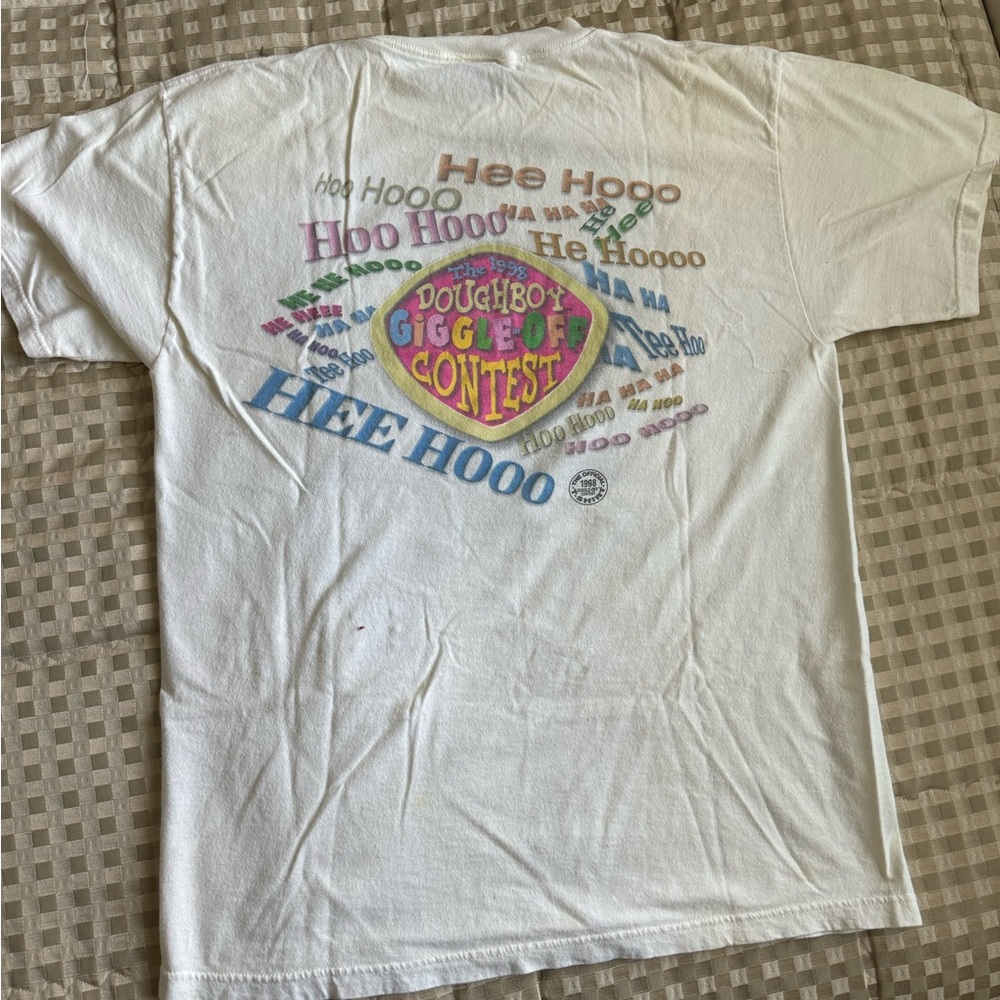 Vintage 90s Pillsbury Doughboy T-Shirt Make Me Giggle Size L Touch Tone